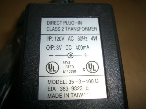 Genuine EIA  35-3-4000  3639823E   IP 120v 60hz 4w   OP .3v 400ma