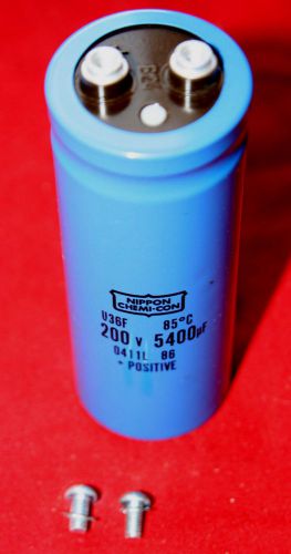 5400 uf micro farad capacitor Nippon Chemi-Con 200 V new 5in x 2in  dia