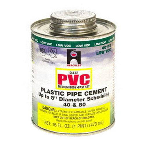 Oatey SCS 60115 Hercules Clear Medium Body Fast Set Cement, 16 oz Can