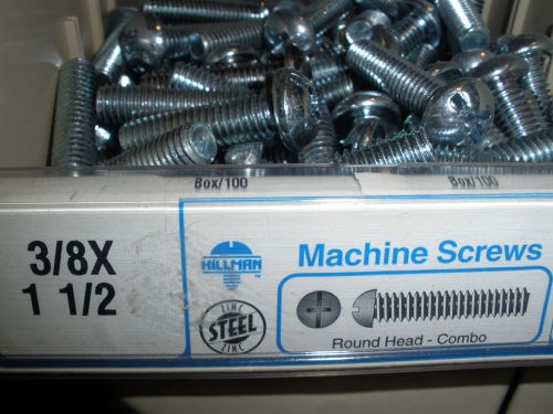 3/8-16 X 1-1/2&#034; Round head slotted phillips machine screws zinc (43) pcs.  3/8&#034;