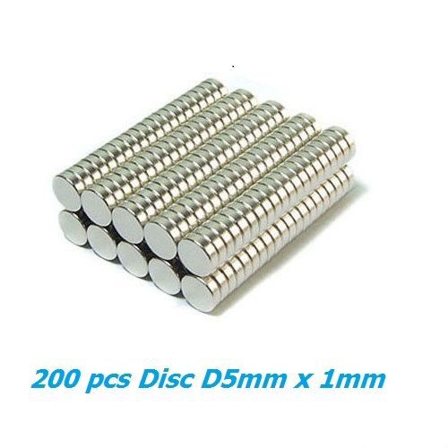 200pcs Strong Rare Earth Neodymiun Disc Magnets Dia 5mm x 1mm N35 Super Powerful