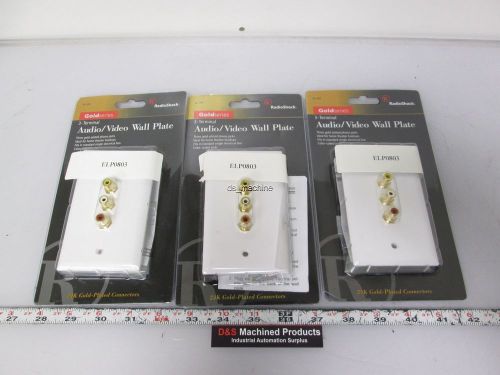 Lot of 3 RadioShack 40-990 Audio / Video Composite Wall Plates 24k Gold Plating