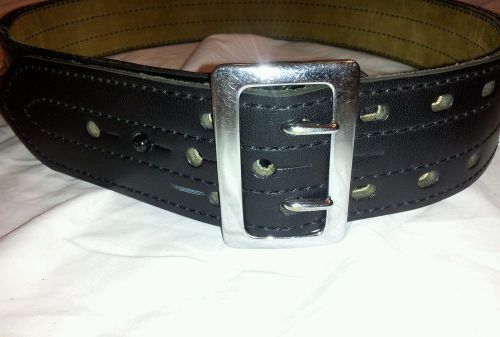 Safariland model 87 duty belt - plain black - chrome buckle - size 38 for sale