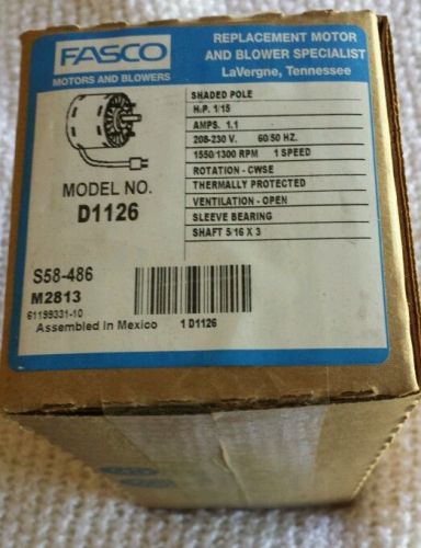 D1126 FASCO MOTOR, NEW UNUSED IN BOX.