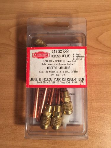 New 6 pack aurora refrigeration access valve 1/4 od x 3/16 id tube ext. 3x728 for sale