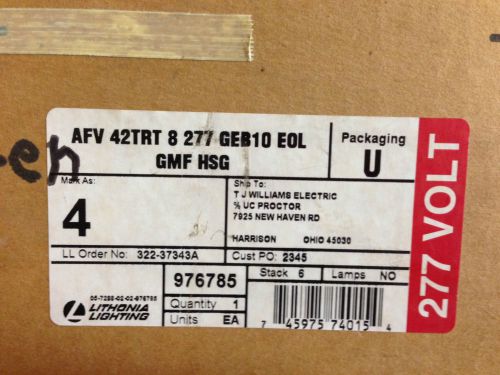 New Lithonia Lighting AFV 42TRT 8 277 GEB10 EOL GMF HSB Fixture NIB