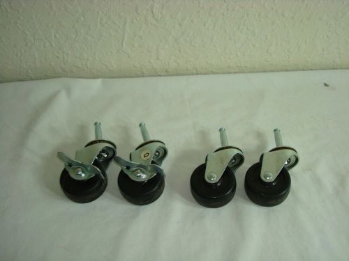 Set of 4 casters two have brakes two have no brakes 1-3/4in for sale