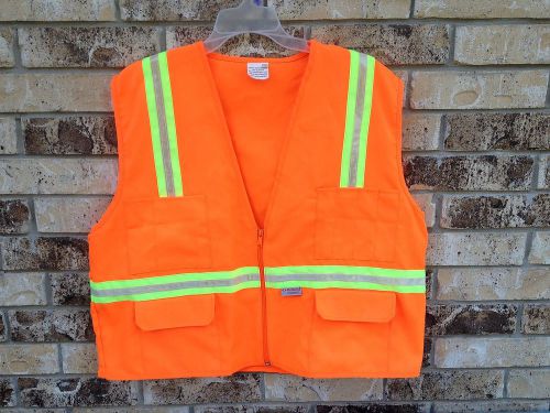 Great shape reflexite orange safety vest xxl 2xl fire ems police running visible for sale