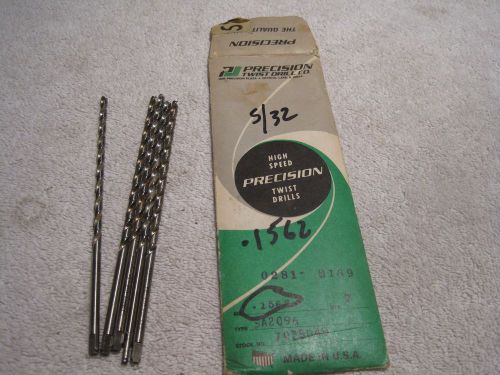 (5) PRECISION TWIST DRILL BRAND 5/32&#034; DRIL BITS