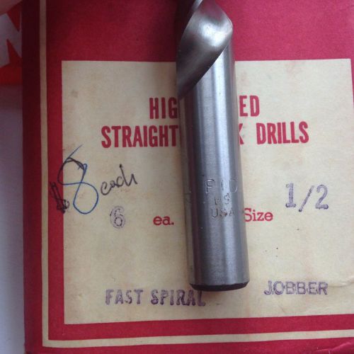 Ptd lot 60 pcs (1/8&#034;-1/2&#034;)  hs jobber drill bits - fast spiral - usa - new for sale