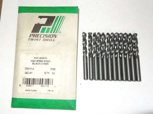 12 ptd 7/32&#034; qc-41 screw machine hss 135° precision parabolic twist drills oxid for sale