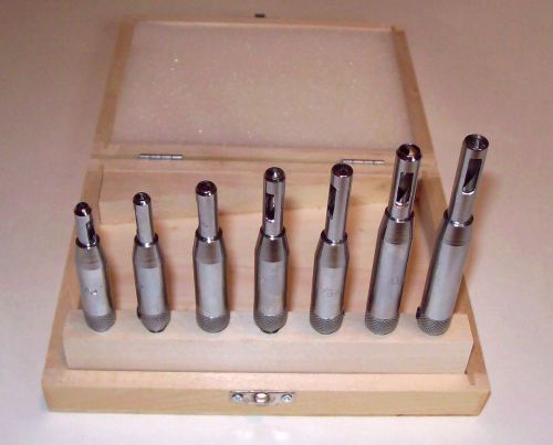 7 pc hss self centering aligning drill bit set hinge door cabinet in wood case for sale