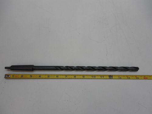 #2 morse taper 1/2&#034; long hss drill bit extral long 12&#034; cap. 15&#034; oal for sale