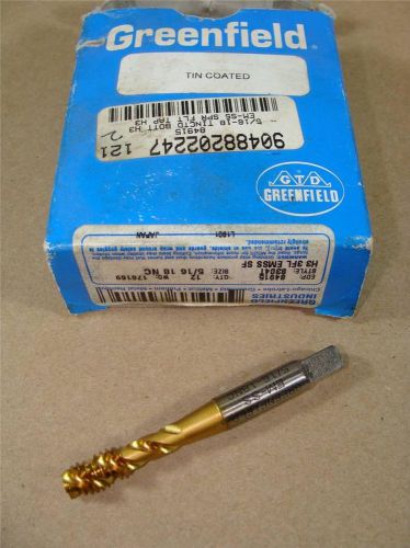 New greenfield 84915 spiral flute tap 5/16&#034; - 18 tpi nc thread em-ss g-h3 hss-e for sale