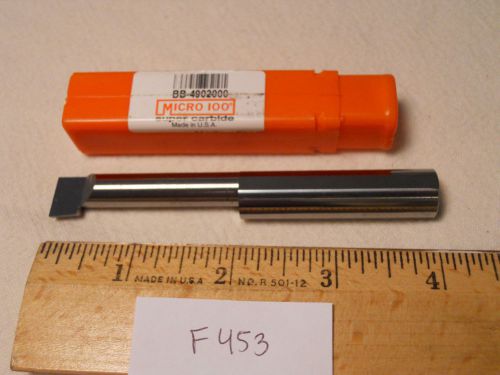 1 NEW MICRO 100 SOLID CARBIDE BORING BAR.   BB-4902000 {F453}