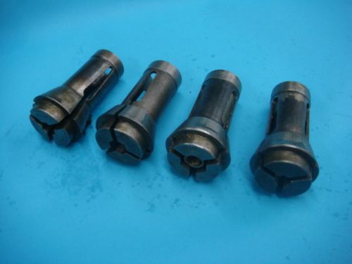 BROWN &amp; SHARPE/HARDINGE HEX #11 COLLETS, 4 PCS. TOTAL. 9/32&#034;, 11/32&#034;, 1/2&#034;, 1/4&#034;