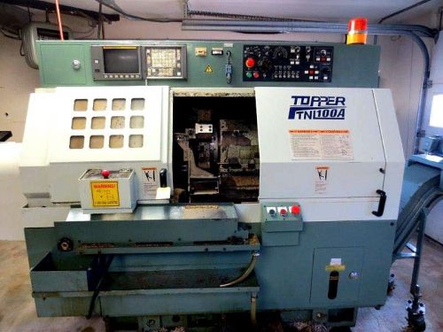 2001 TOPPER MODEL TNL-100A CNC LATHE w/BARFEED, FANUC 0T CONTROL