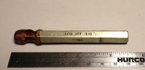 1/16 27 NPT L1 PIPE THREAD PLUG GAGE MACHINIST MACHINE TOOLING .0625 N.P.T.