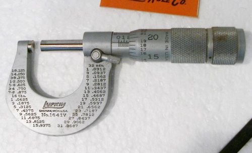 Lufkin 1641V Chrome Clad Micrometer Machinist Tool
