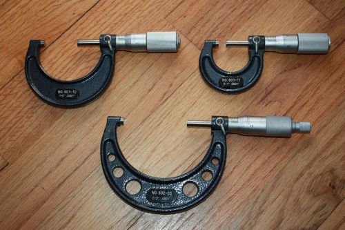 Enco Chicago il Micrometer Three Pack  0-1   1-2   2-3