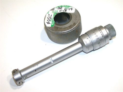 MITUTOYO .700 to .800&#034; HOLTEST INSIDE BORE MICROMETER W/ MASTER