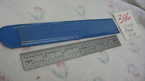 steel 6 in. steel rule,  with plastic sleeve, 4 grad, tempered         (ref#386)