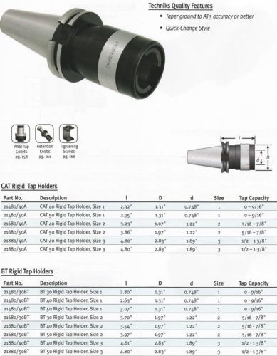 Techniks CNC BT40 Rigid Tap Holder Size#2 FITS HAAS +