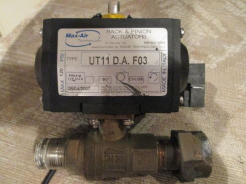 Max-Air  UT11 D.A.F03  Rack &amp; Pinion Actuator/w PARKER P2E-KV31F (USED)