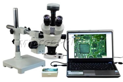 9MP USB Camera Boom Zoom Microscope 3.5-90X+54 LED Lite