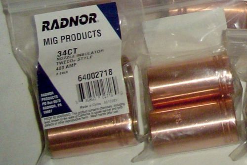 QTY (4) Radnor 34CT Threaded Nozzle Insulators For 250-400A Tweco MIG Guns