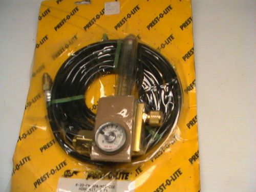 Prest-o-lite r-33-fm-580 welding argon helium flow regulator / meter w/9ft hose for sale