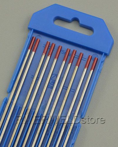 2% Thoriated WT20 Red TIG Welding Tungsten Electrode 3/32&#034;x7&#034;(2.4*175mm),10PK