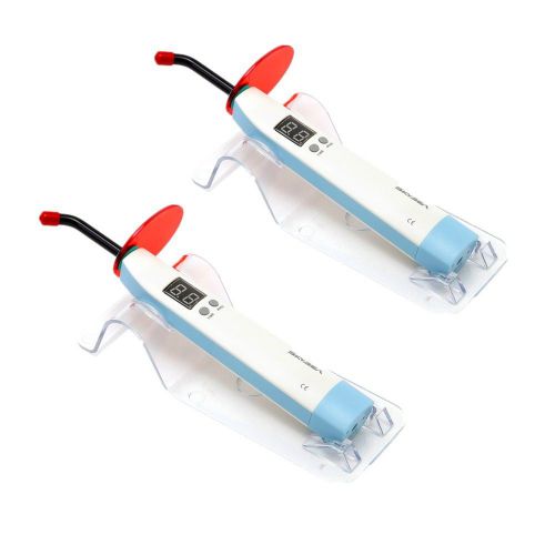 US 2pc New Wireless LED Curing Light Lamp Dental Orthodontics 1200MV T6 blue