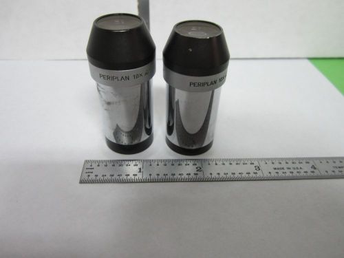 LOT 2 EA LEITZ GERMANY EYEPIECES PERIPLAN 10X MICROSCOPE PART OPTICS BIN#L3-24