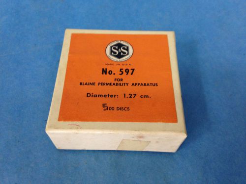 S&amp;S Filter Paper 597 For Permeability Apparatus 1.27cm Lot of 500 discs New