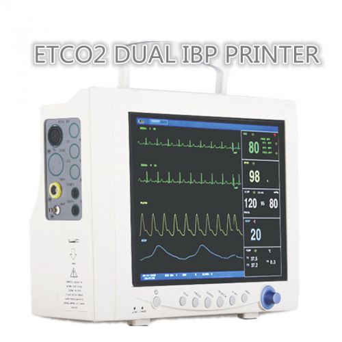 ICU PATIENT MONITOR TOUCH SCREEN ECG NIBP SPO2 TEMP RESP PR ETCO2 DUAL IBP PRINT