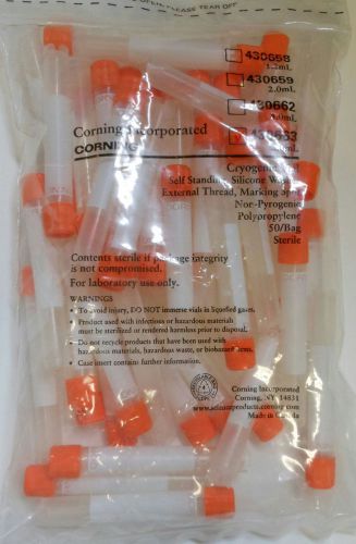 Corning 5.0mL External Thread Cyrogenic Vial w/ Cap 430663 Lot of 50 NIB