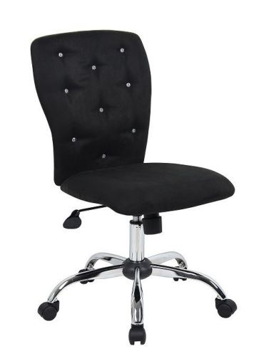 B220 BOSS TIFFANY BLACK MICROFIBER OFFICE/COMPUTER TASK CHAIR