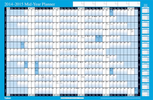 2014-2015 mid year academic a1 wall planner - large blue academic planner for sale