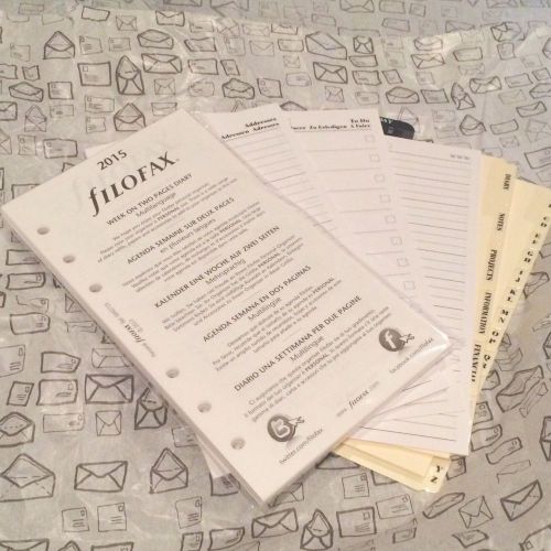 Personal Filofax 2015 Calendar Refills + Inserts + Dividers