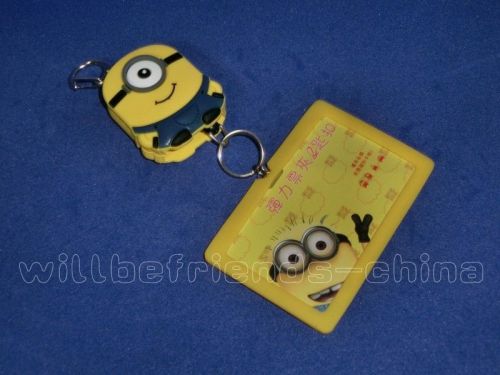 Capsule Elves Can-stretch Key Ring Chain IC ID Card Holder Skin Cover Bag Charm