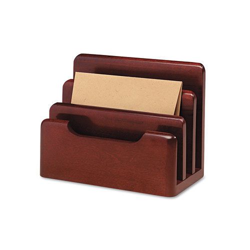 Rolodex ROL23420 Wood Tones Desktop Sorter Three Sections Wood in Mahogany