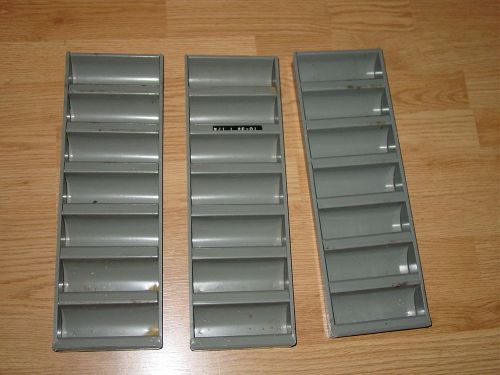 3 Vintage Battleship Grey Industrial/Shop Wall Mount Nut/ Bolt Organizers office