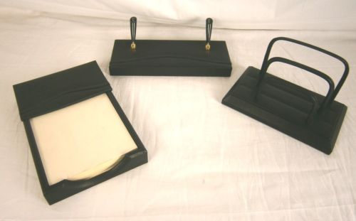 Stuart Kern Leather 3-Piece Desk Accessory Set 3046KCZ