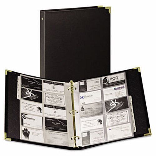 Samsill Vinyl Business Card Binder Holds 200 2 x 3 1/2 Cards, Ebony (SAM81080)