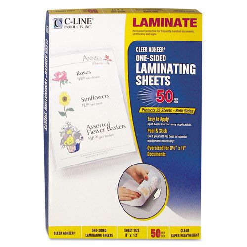 Cleer Adheer Laminating Film, 2 mil, 9 x 12, 50/Box