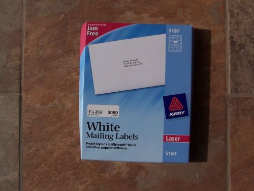 Avery Dennison Ave-5160 Copier Mailing Label - 1.5&#034; Width X 2.81&#034; Length