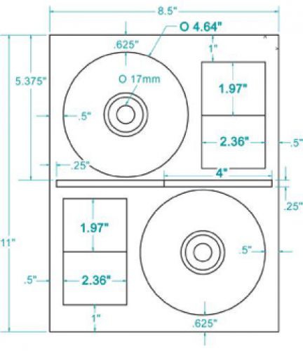 Compulabel 312715 - white cd stomper® pro layout labels. 4.64&#034; diameter for sale