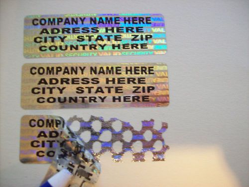 500 CUSTOMIZED PRINT SVAG-.5&#034;x1.5&#034; Hologram Security Label Sticker Seals