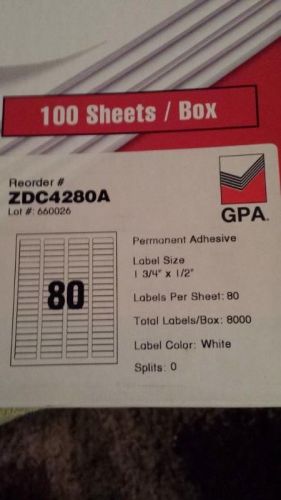 Ultra Laser Multi Purpose White Labels 8000 Per Box 1 3/4 X 1/2